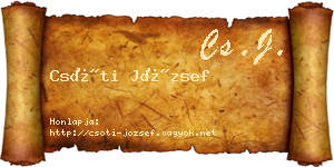Csóti József névjegykártya