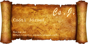 Csóti József névjegykártya